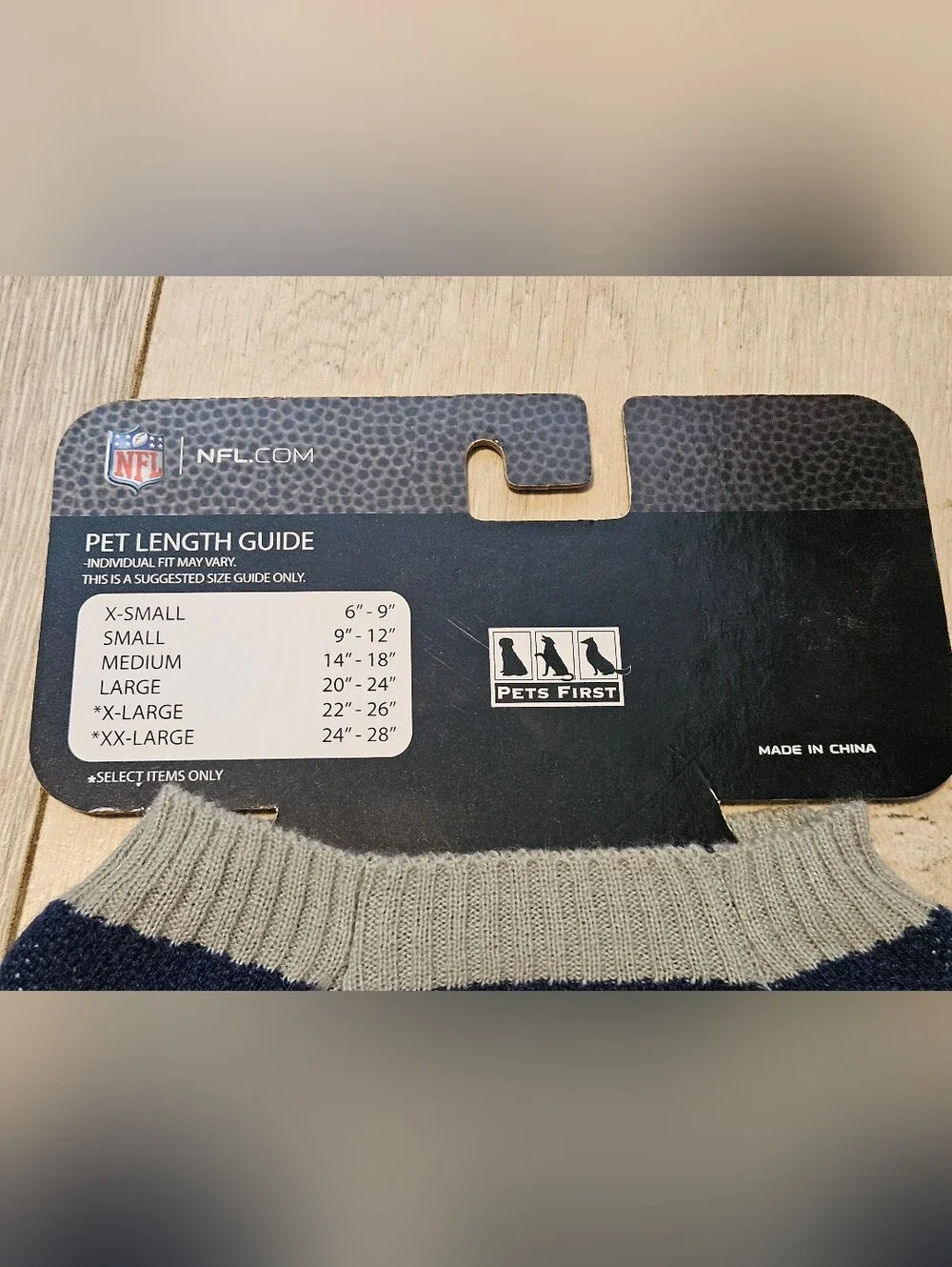 NFL Dallas Cowboys Pet Sweater Dog Clothes Knit Navy Blue Grey Small New NWT